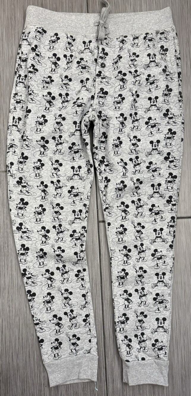Disney x AE Mens Allover Mickey Mouse Graphic Jogger Pants Gray Size Small